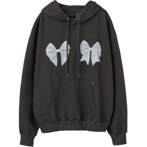 NWT Sculptor Blue Bow Charcoal Hoodie